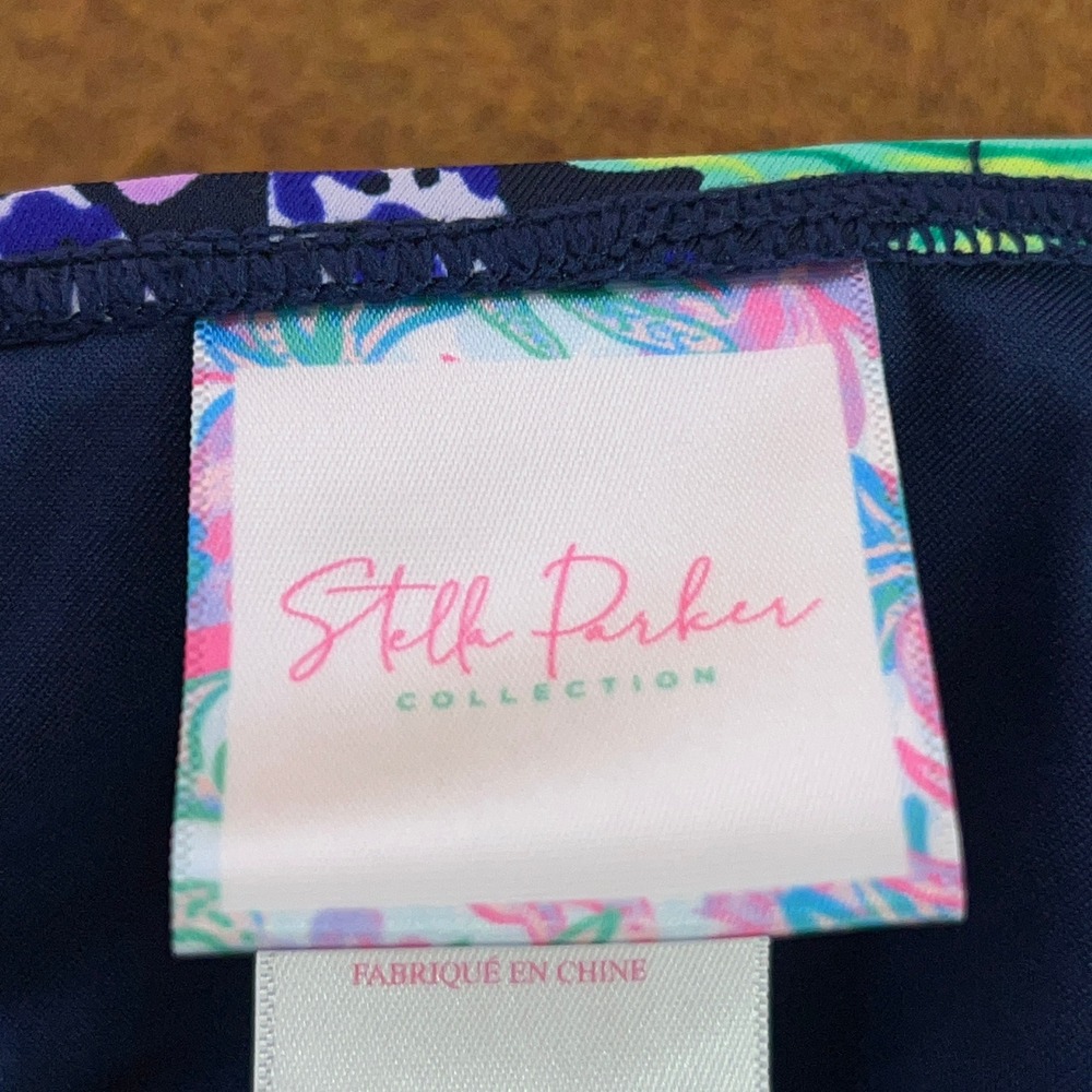 Stella Parker Womens Medium Blue Tropical Starfish Halter Triangle Bikini Top - Picture 3 of 5